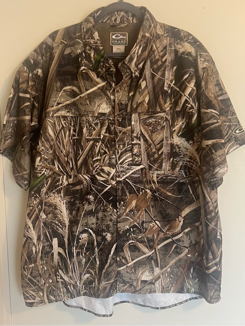 Drake Men's Short-Sleeve Camo Button-Down Shirt - Brown/Green